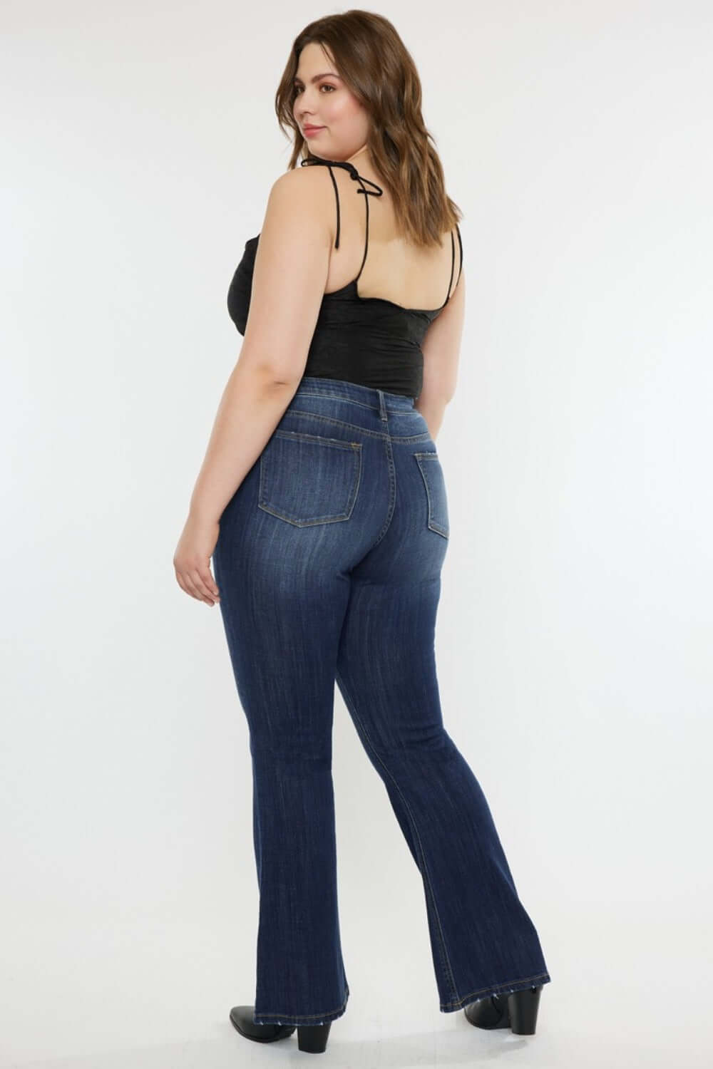 Mid Rise Slim Flare Jeans