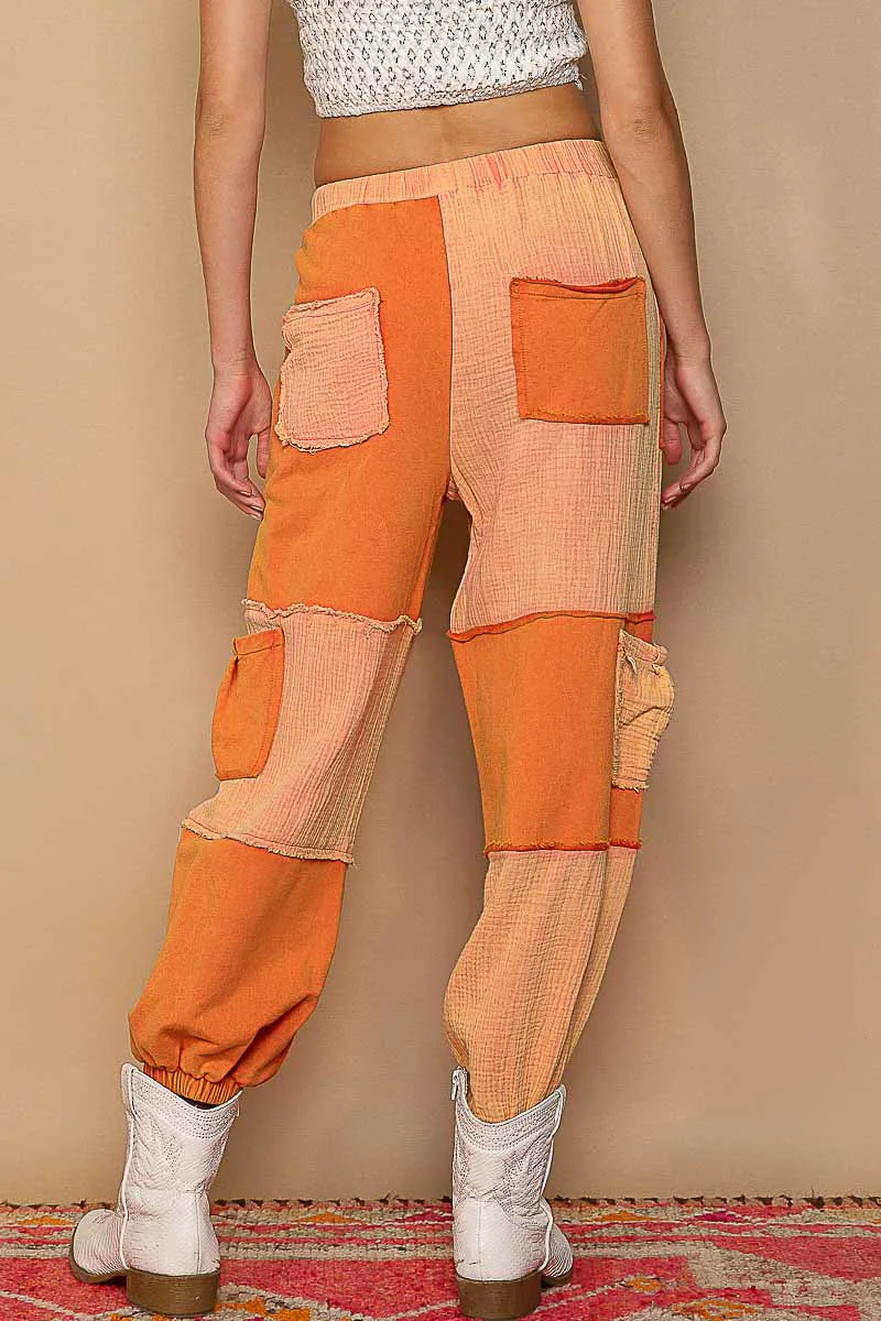 Drawstring Contrast Jogger Pants