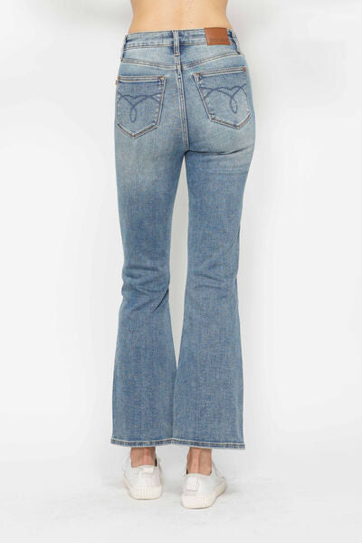 Tummy Control Back Embroidered Bootcut Jeans