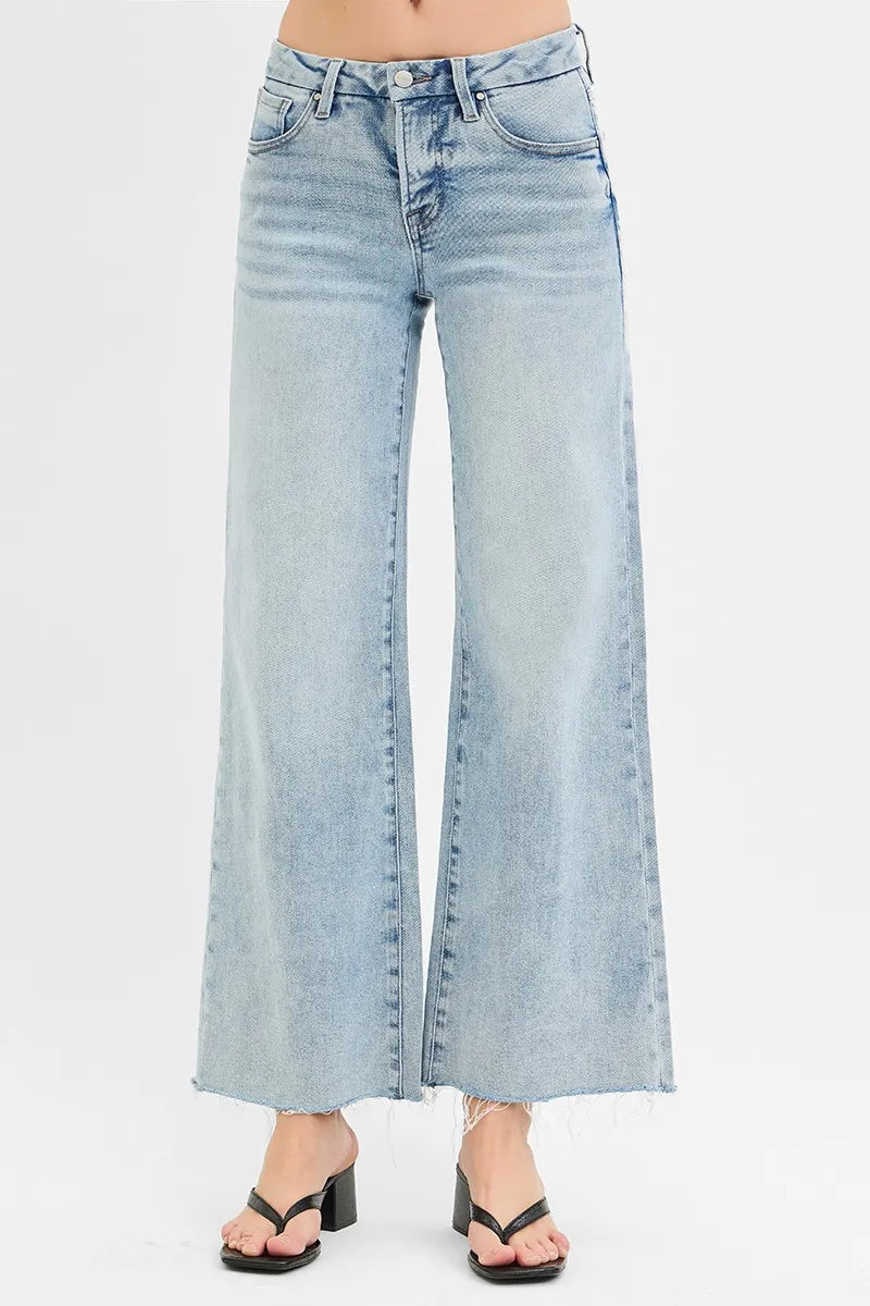 Tummy Control Low Rise Wide Leg Jeans