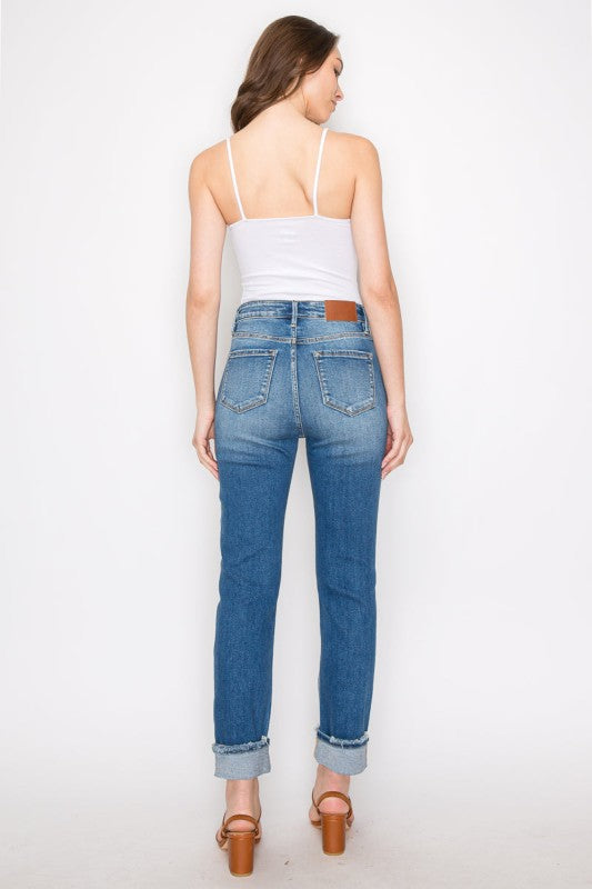 Tummy Control High Rise Straight Jeans