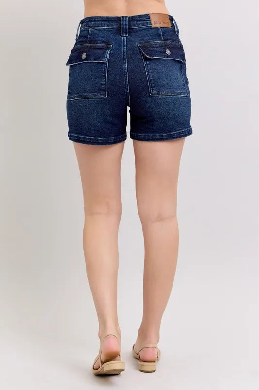 Judy Blue High Waist Back Flap Pocket Denim Shorts