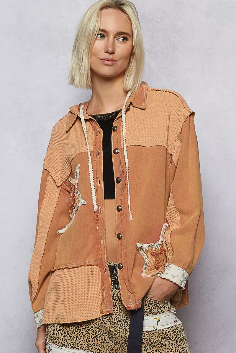 Button Down Hooded Shacket