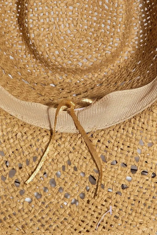 Beads Strap Western Straw Hat