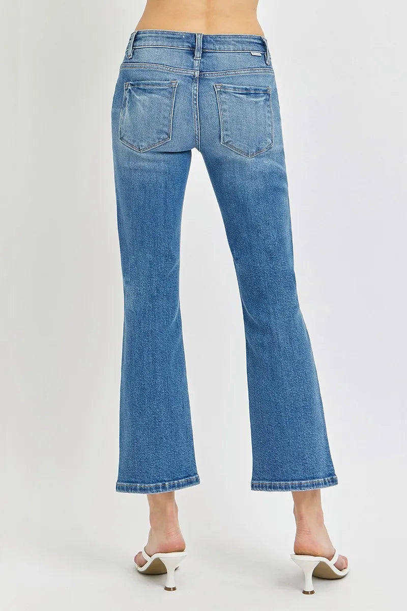 Low Rise Crop Flare Jeans