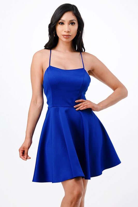 Satin Fit and Flare Dress