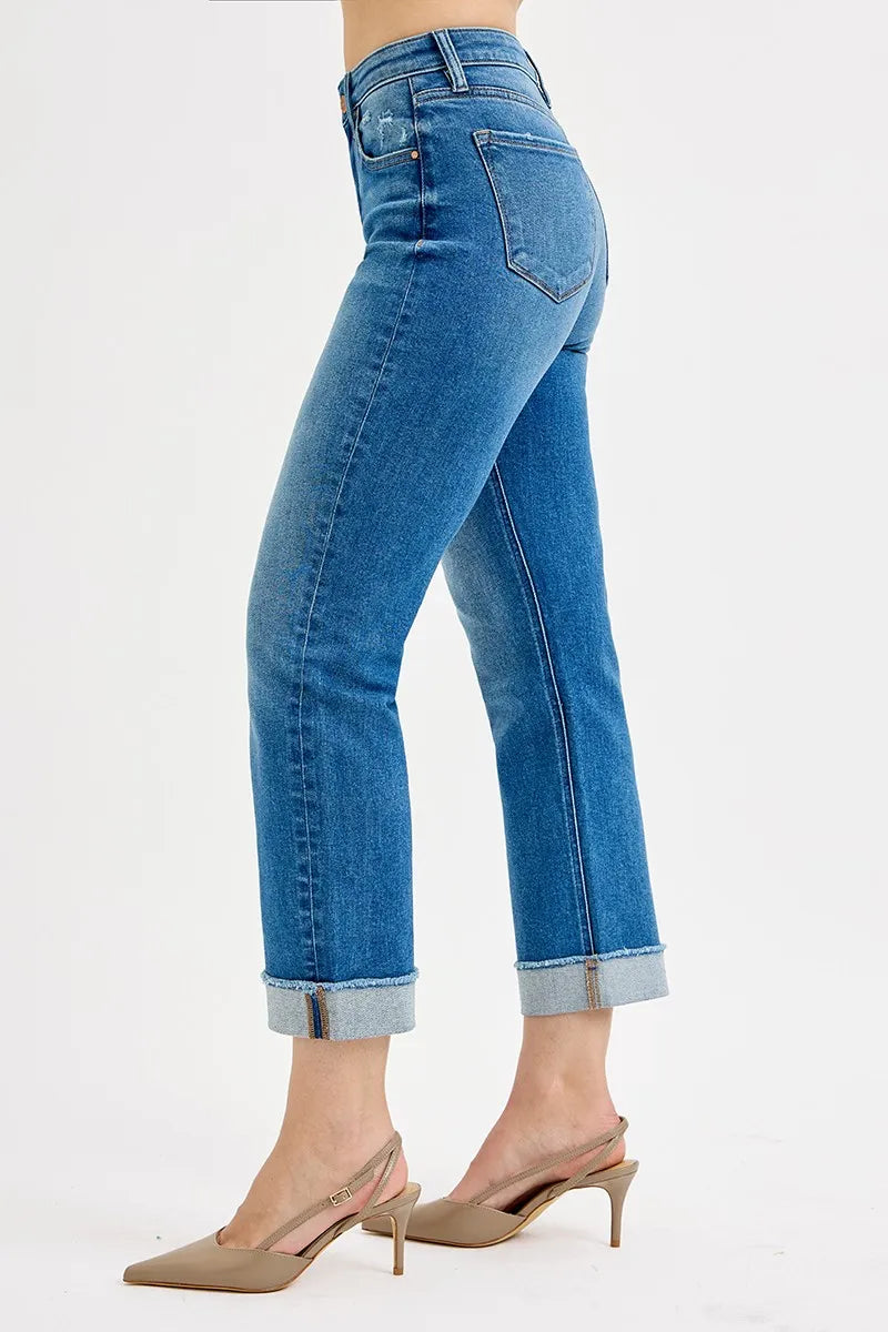High Rise Boyfriend Fit Cropped Jeans