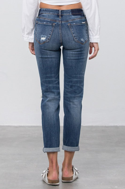 Mid Rise Slim Boyfriend Jeans