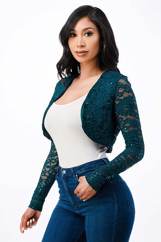 Long Sleeve Evening Lace Bolero