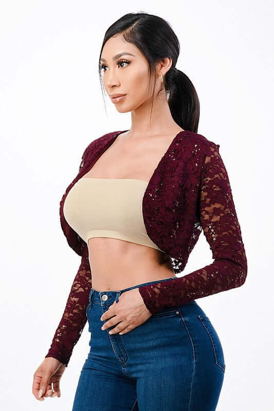 Long Sleeve Evening Lace Bolero