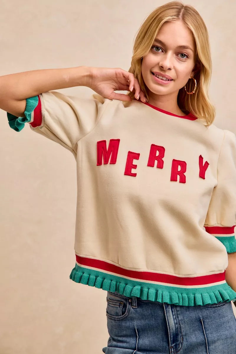Christmas Merry Letter Blouse