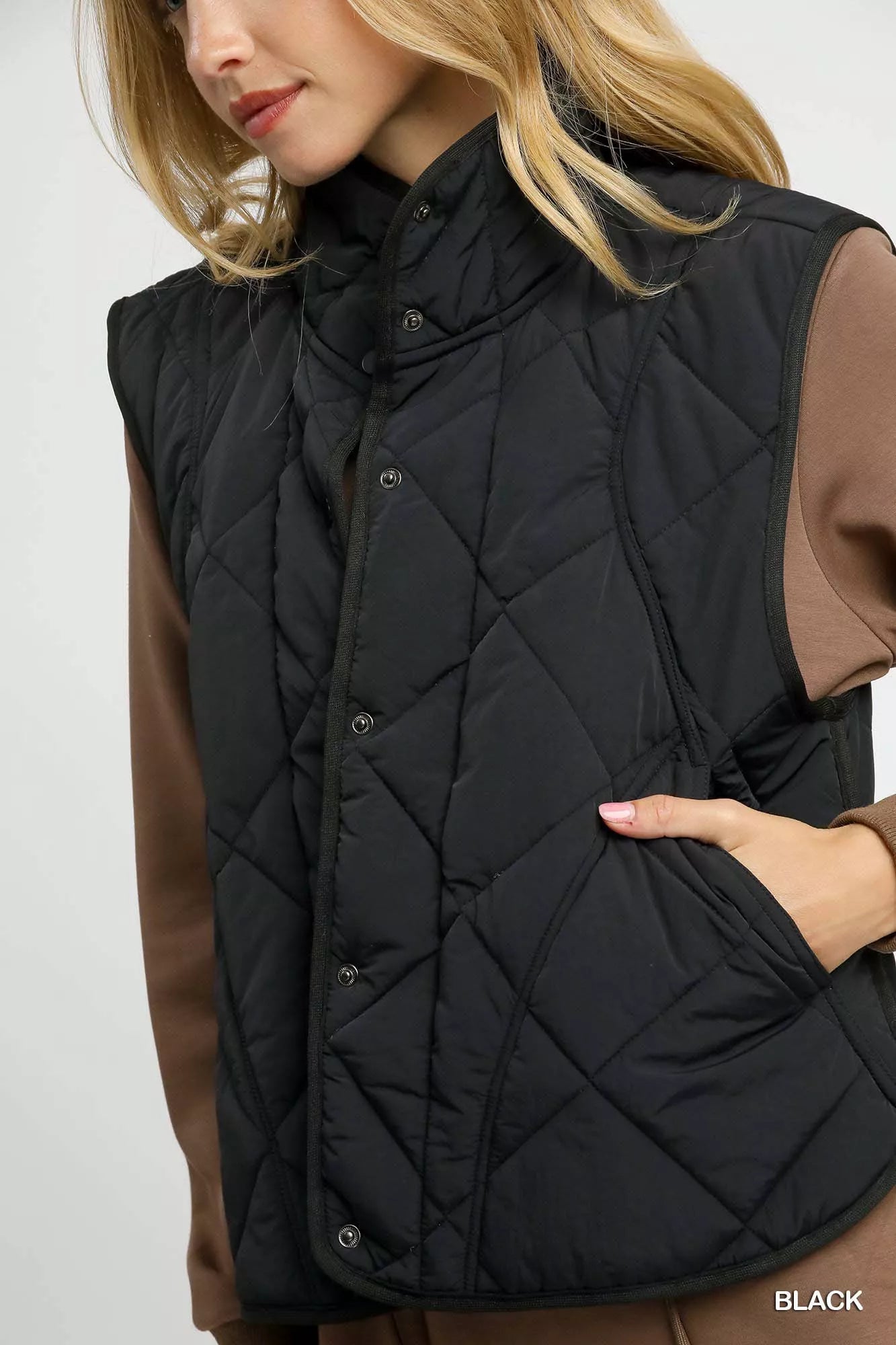 Quilted Snap-Front Puffer Vest