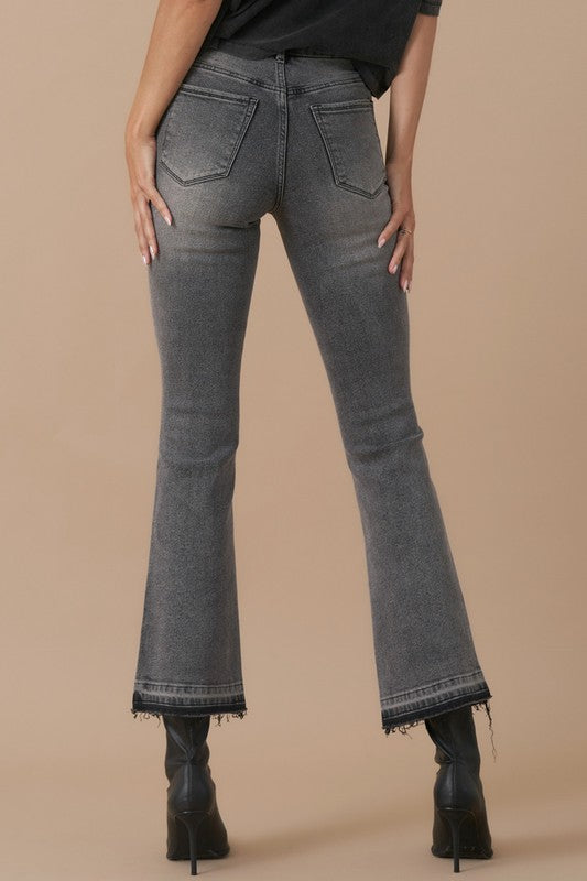 High Rise Bootcut Crop Jeans