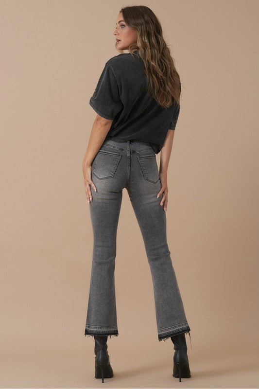 High Rise Bootcut Crop Jeans