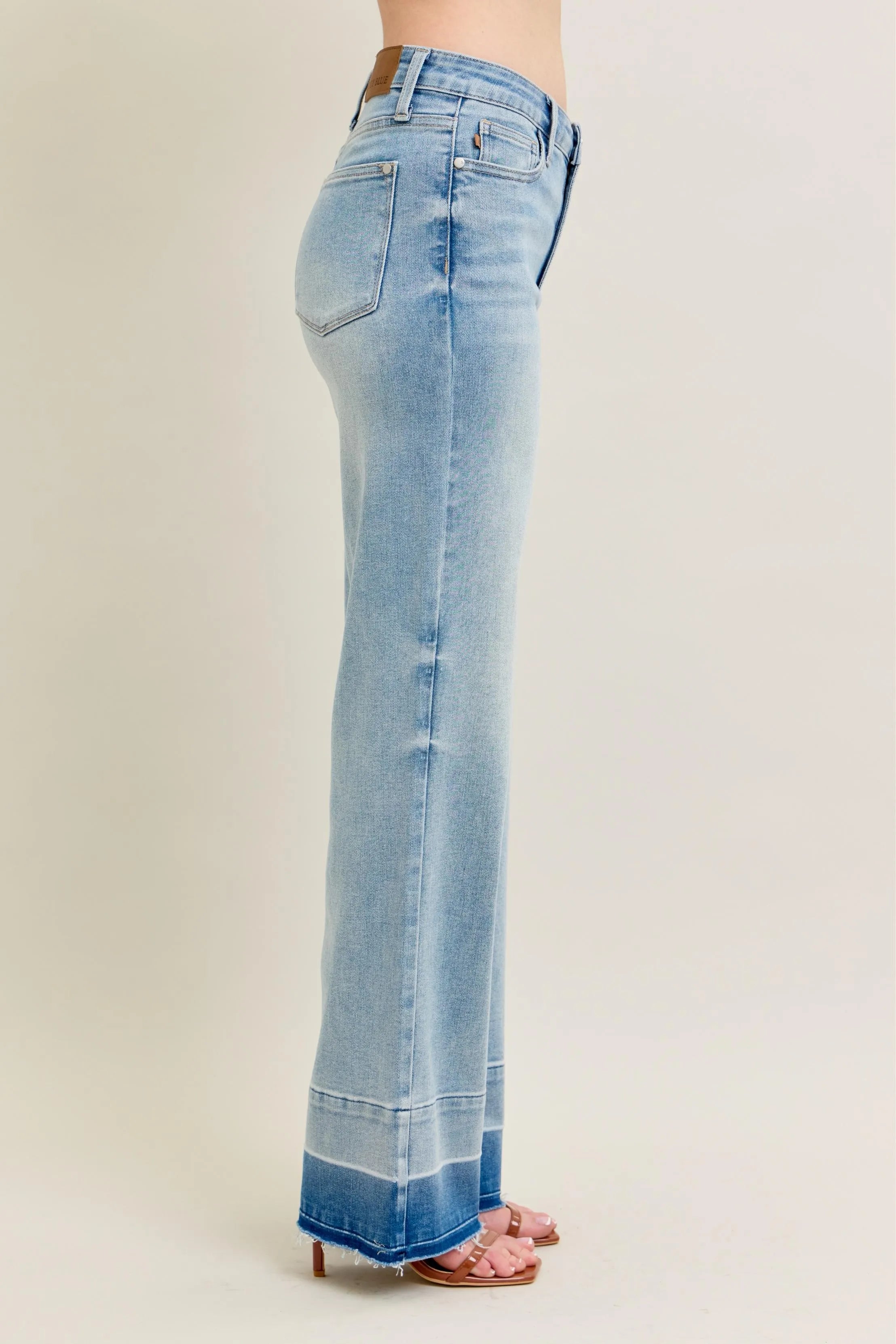 Release Hem Wide Leg Jeans