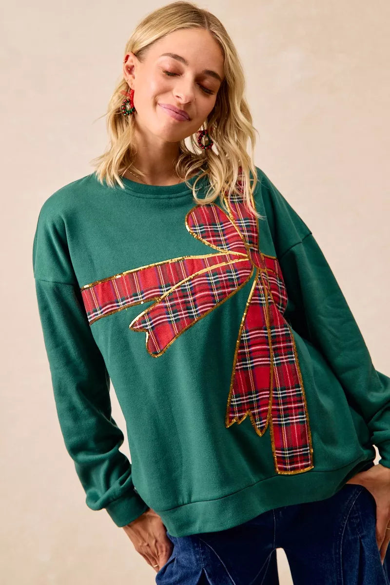 Plaid Christmas Fleece Pullover