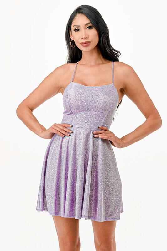 Glitter Fit & Flare Mini Dress