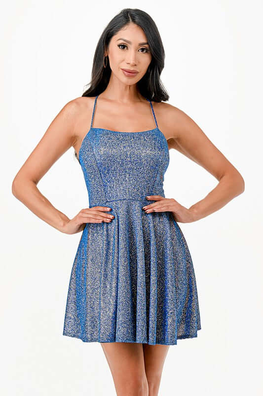 Glitter Fit & Flare Mini Dress