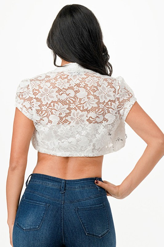 Crochet Lace Cropped Shrug