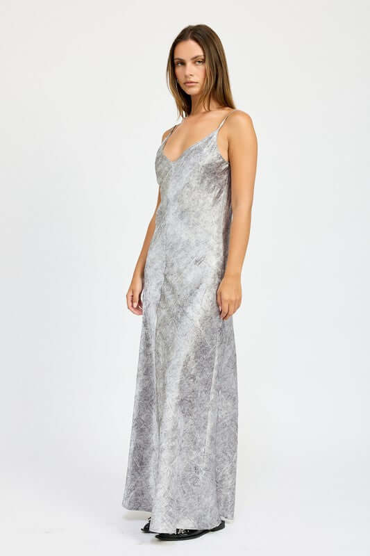 Velvet V-Neck Maxi Dress