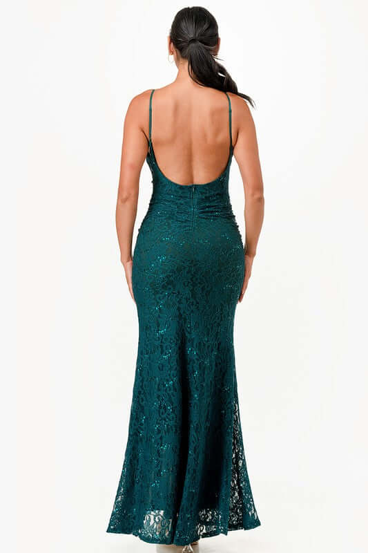 Open Back Lace Mermaid Dress