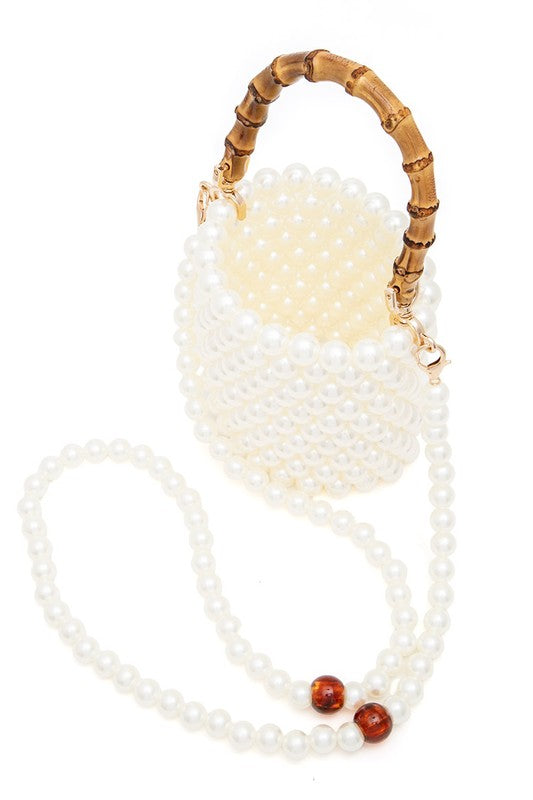 Beaded Bucket Clutch Bag