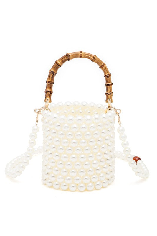 Beaded Bucket Clutch Bag