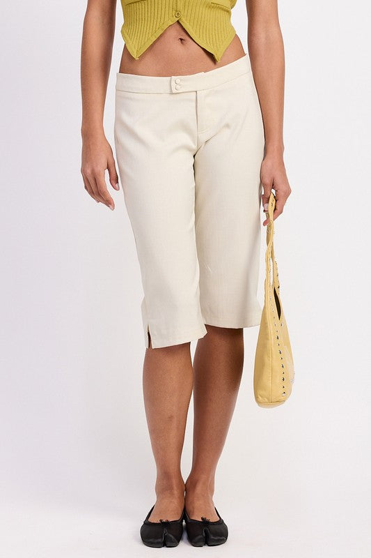Tailored Mid Rise Bermuda Pants