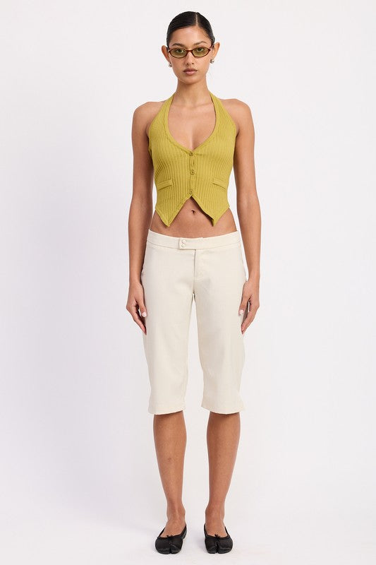 Tailored Mid Rise Bermuda Pants