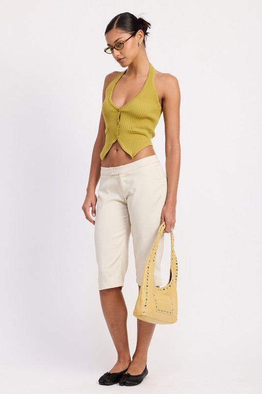 Tailored Mid Rise Bermuda Pants