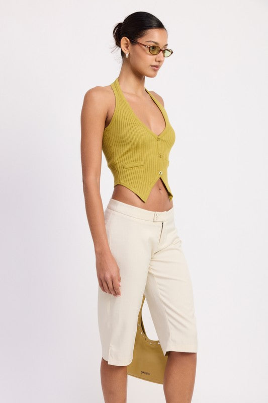 Tailored Mid Rise Bermuda Pants