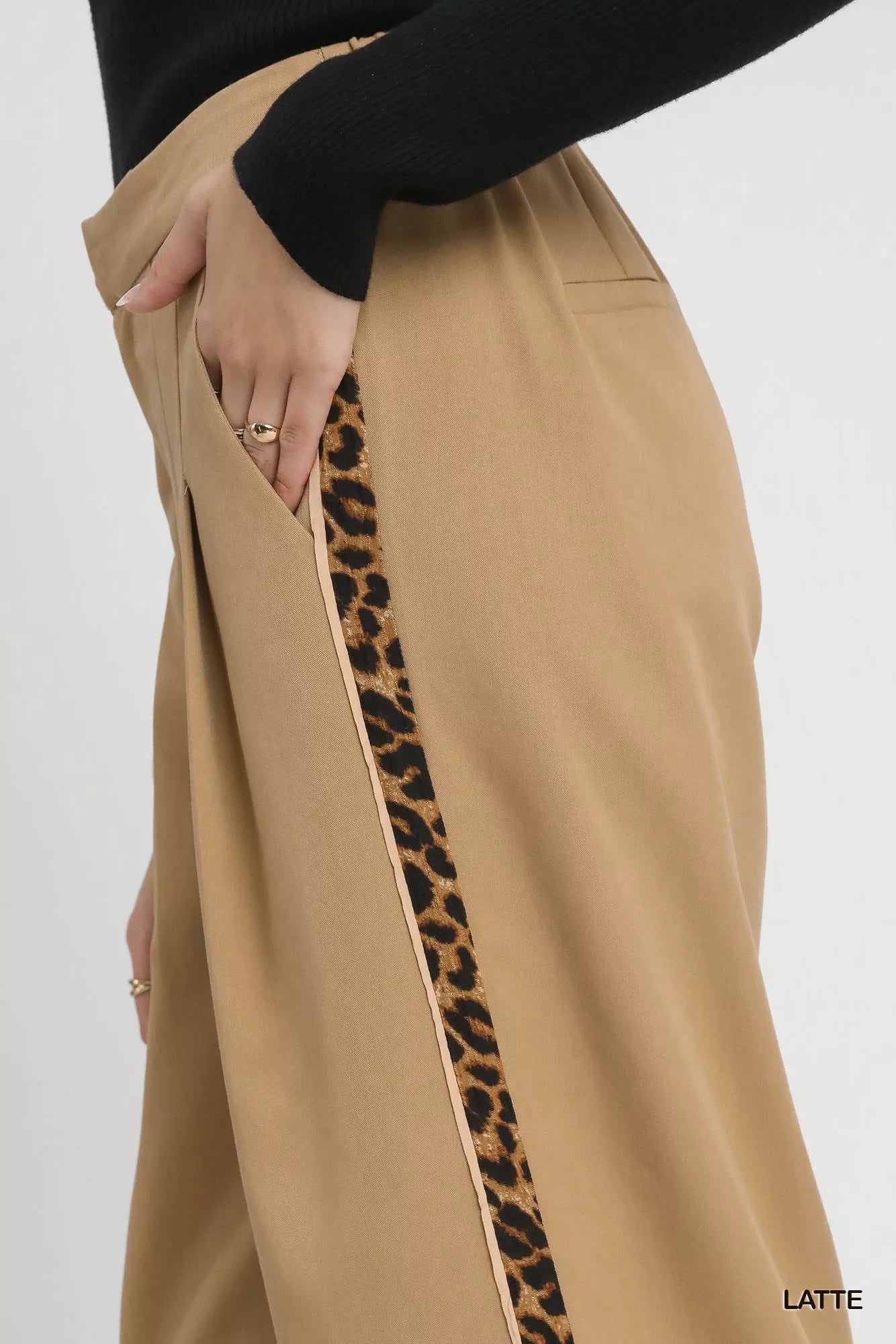 Front Pleated Wide-Leg Pants