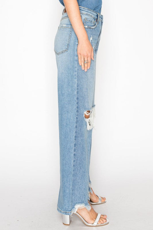 High Rise Relaxed Flare Hybrid Jeans