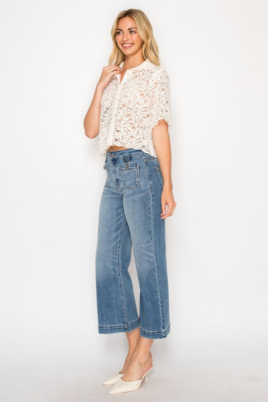 High Rise Crop Palazzo Tummy Control