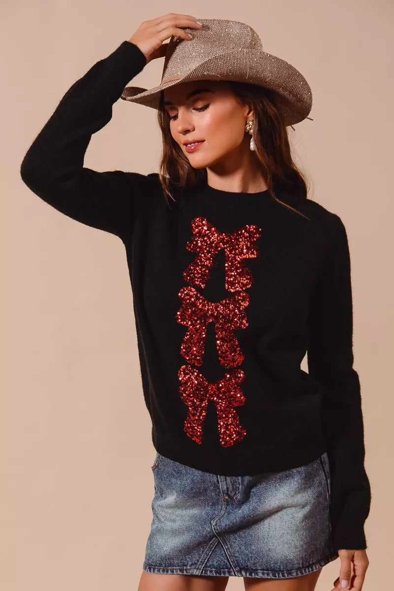 Sequins Embellished Christmas Sweater