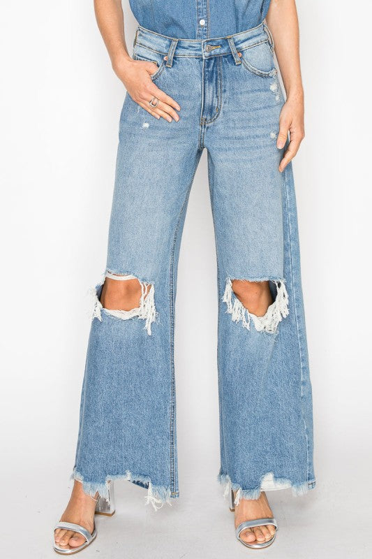 High Rise Relaxed Flare Hybrid Jeans