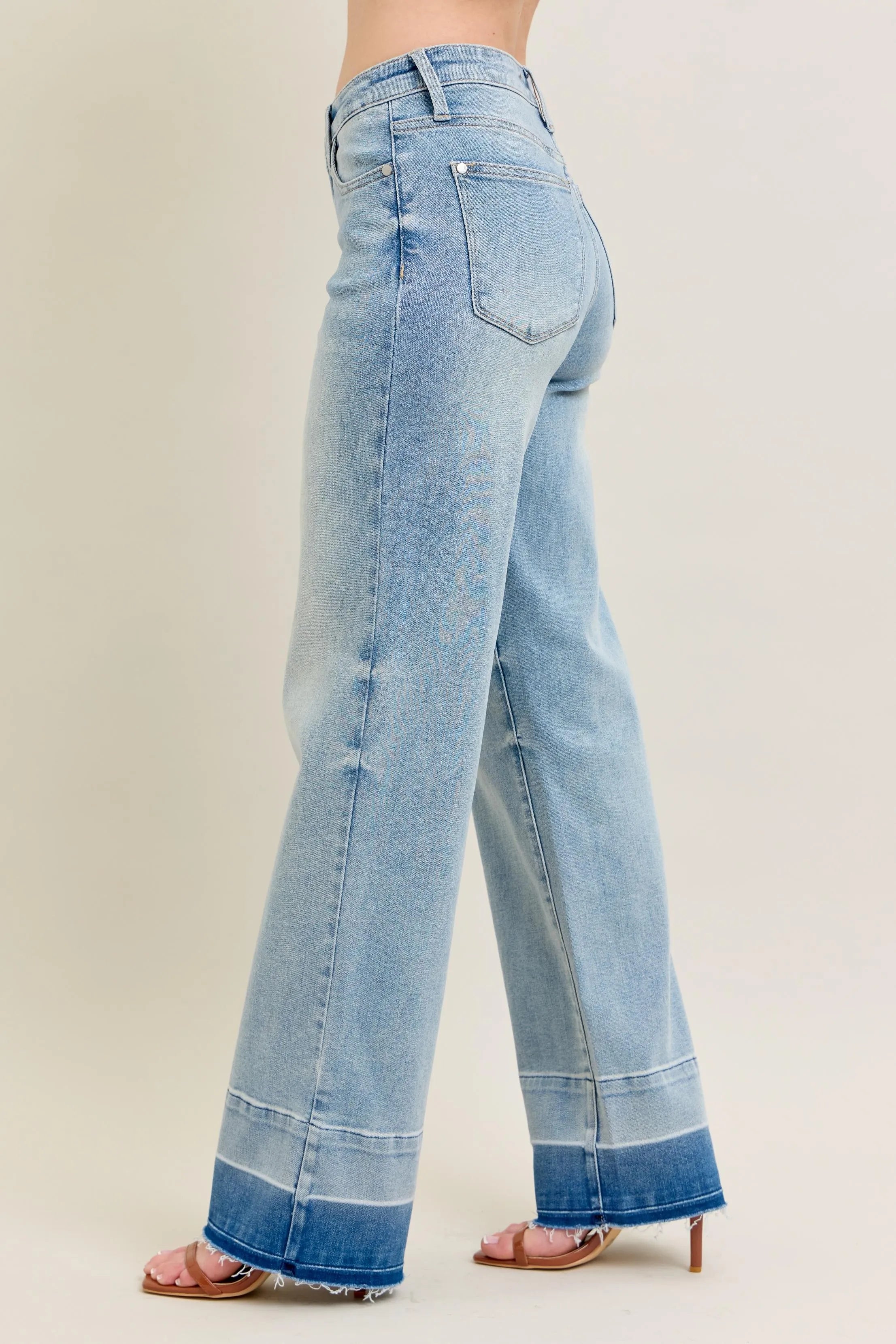 Release Hem Wide Leg Jeans