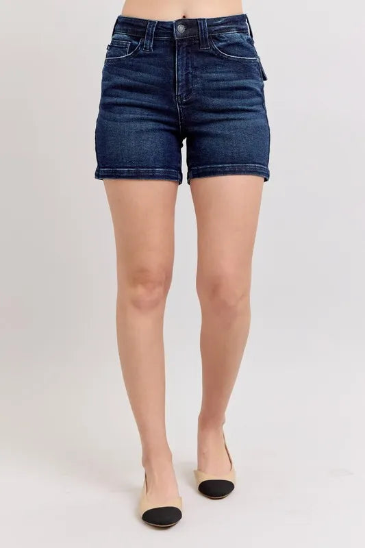 Judy Blue High Waist Back Flap Pocket Denim Shorts