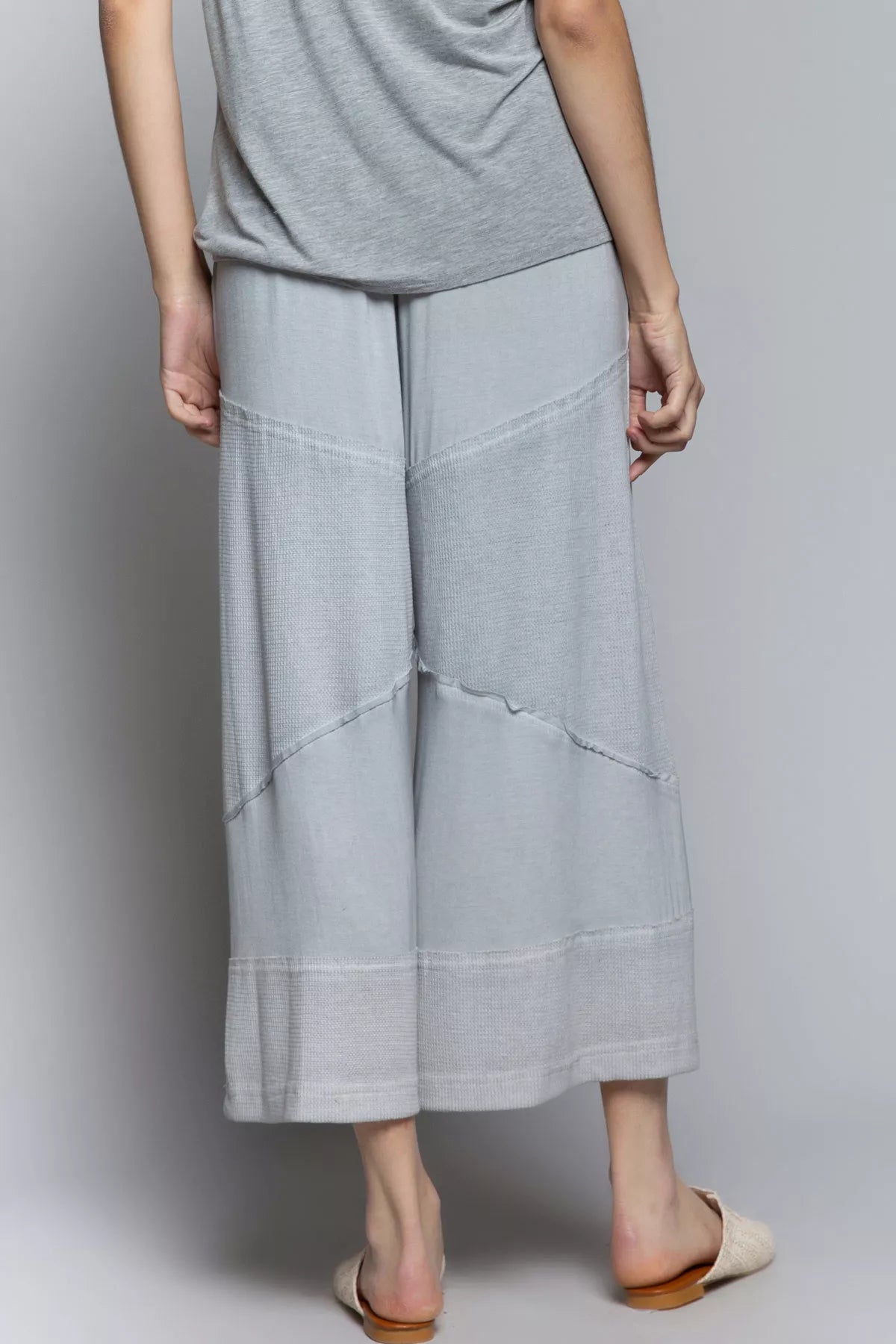 Elastic Waistband Wide Leg Pants with Drawstring