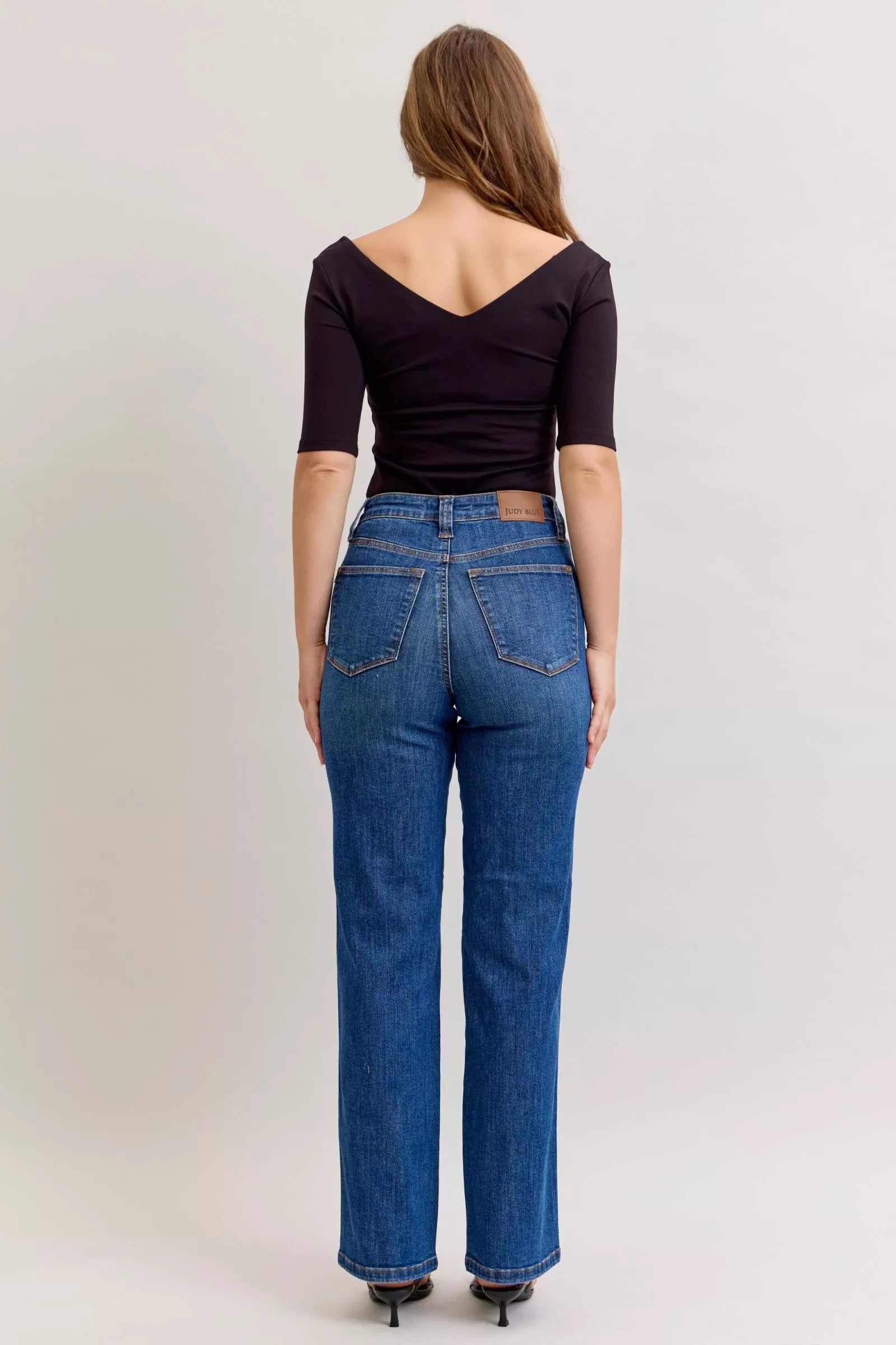 High Waist Tummy Control Straight Jeans