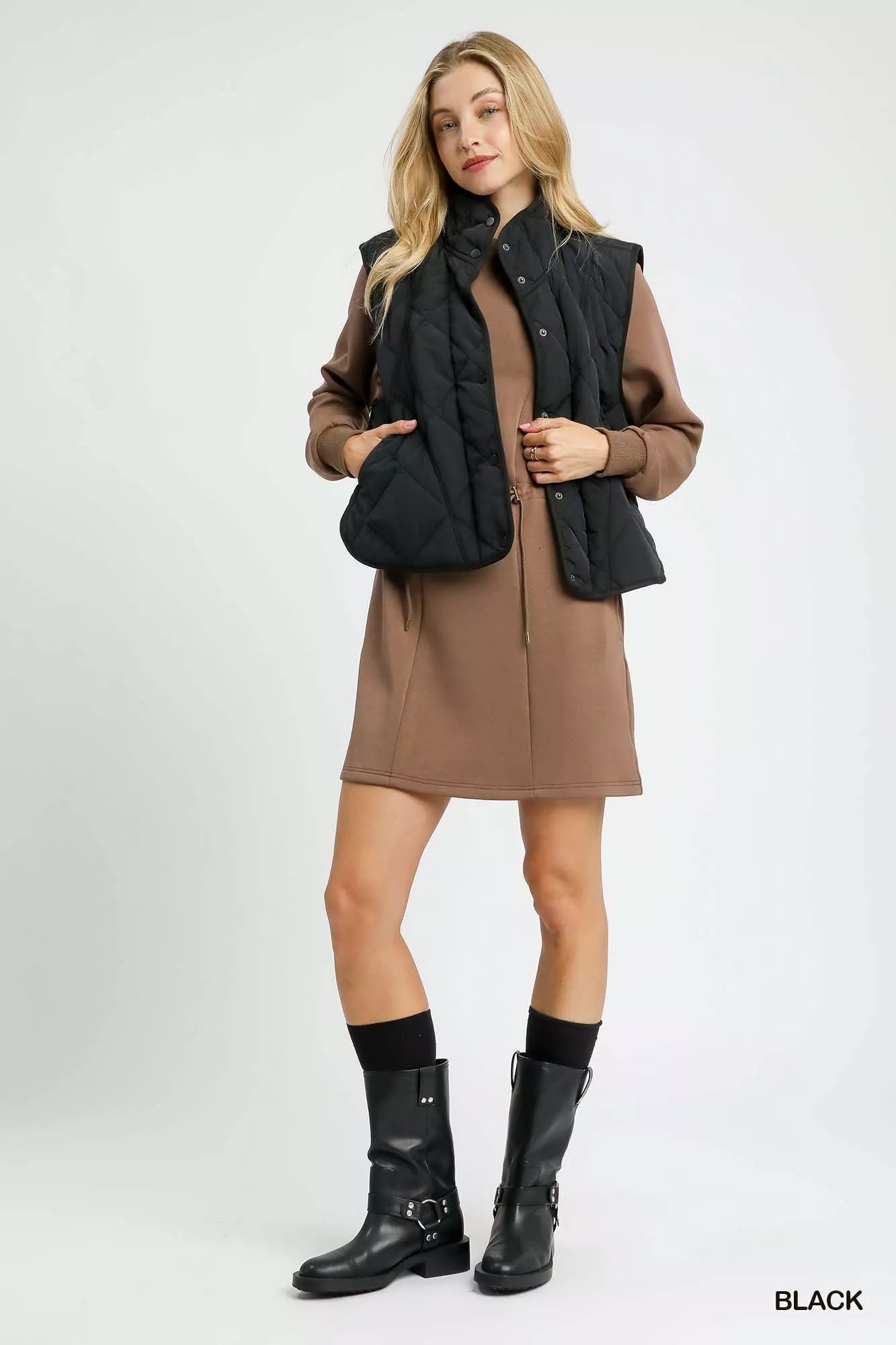 Quilted Snap-Front Puffer Vest