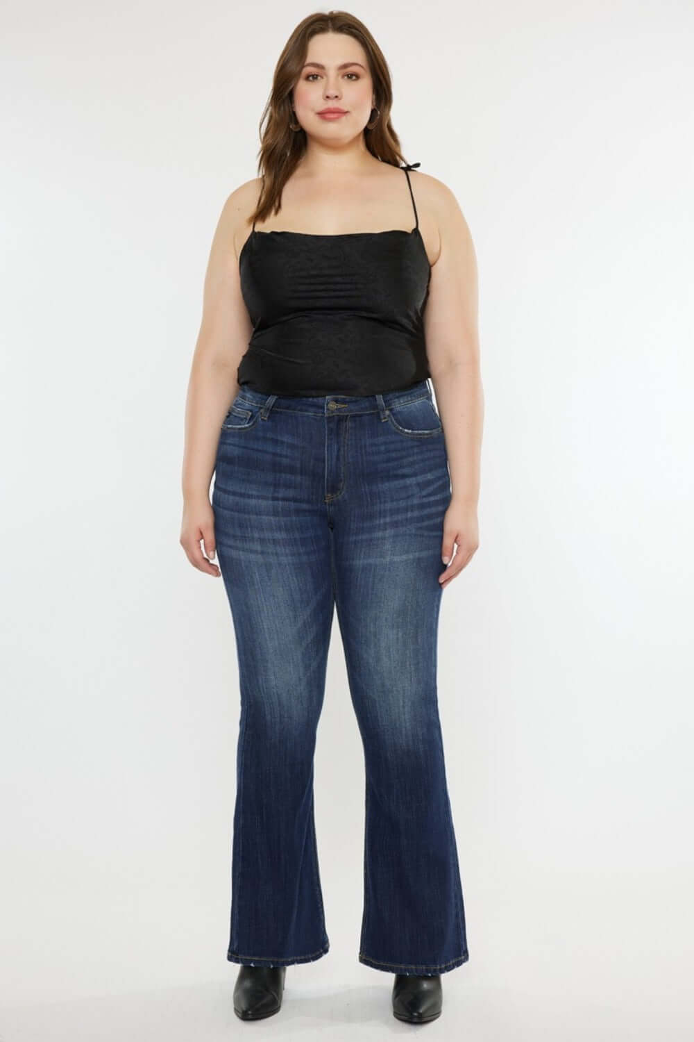 Mid Rise Slim Flare Jeans