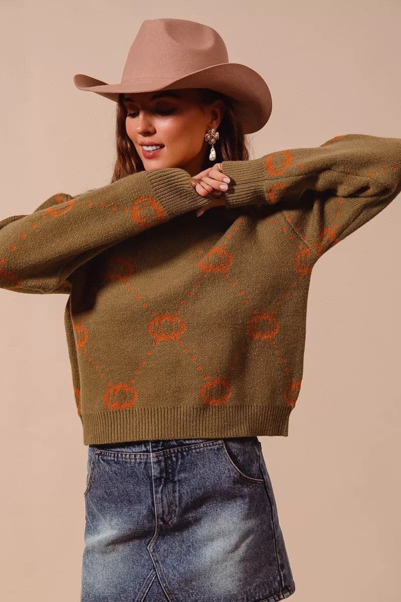 Pumpkin Rhombus Sweater