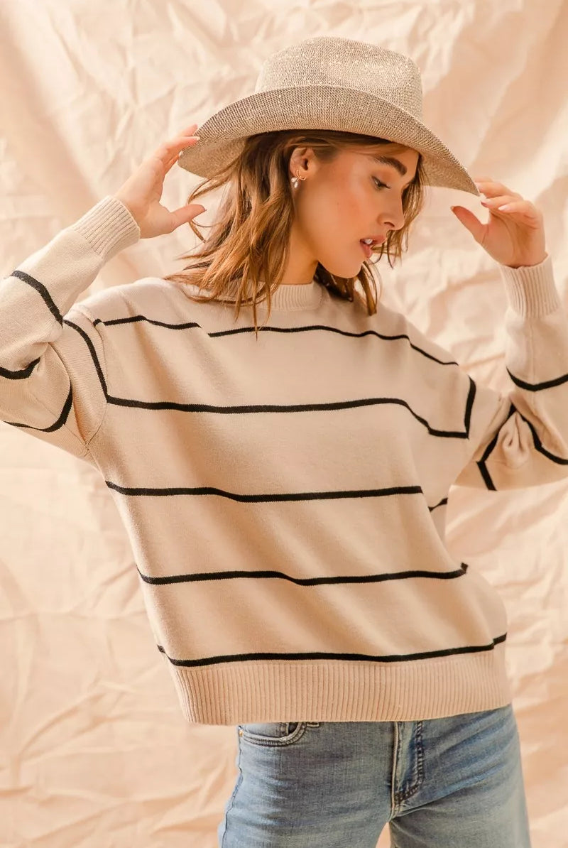 Stripe Crew Neck Sweater