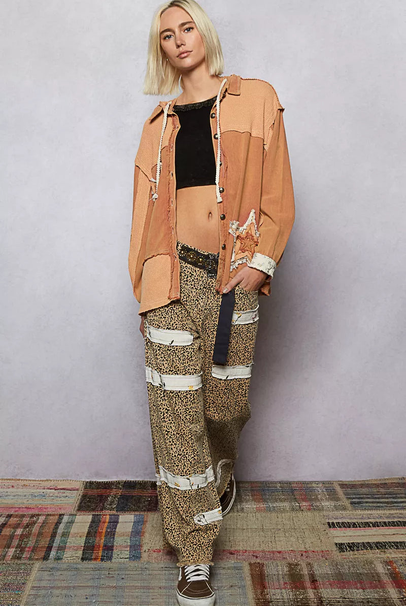 Button Down Hooded Shacket