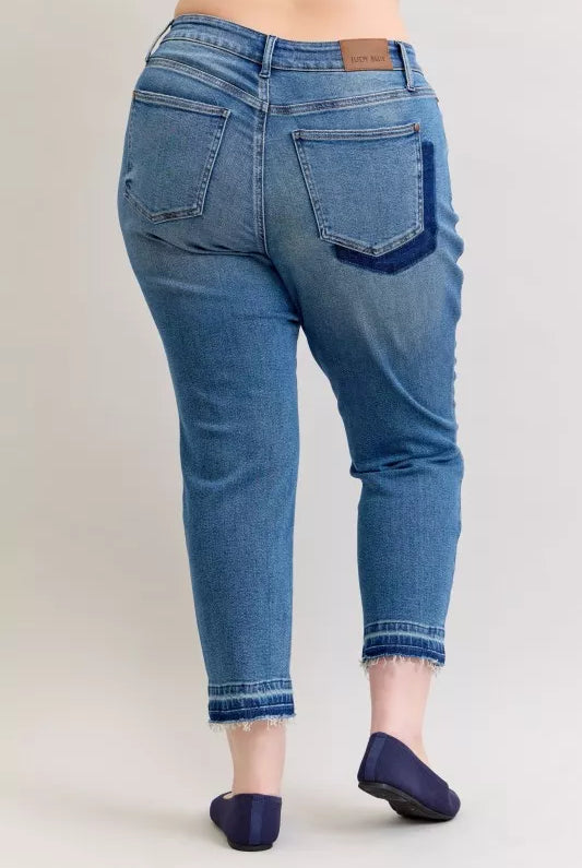 Mid Rise Boyfriend Destroy Release Hem Jeans
