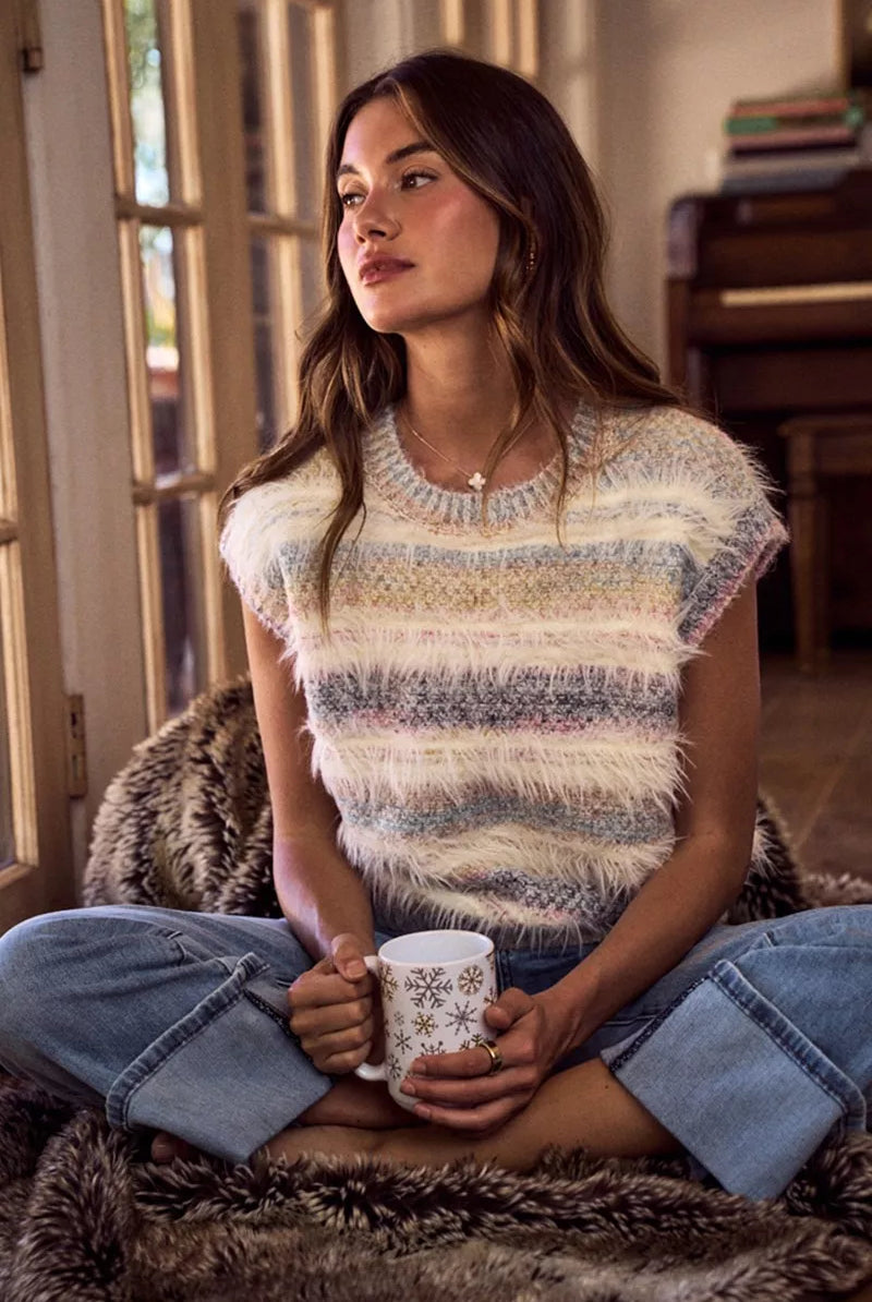 Multi Color Stripe Cozy Sweater