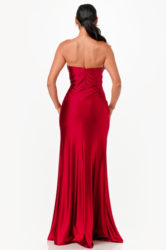 Strapless Ruched Full-Length Gown
