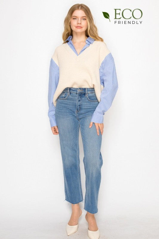 Eco Fabric High Rise Straight Leg Jea