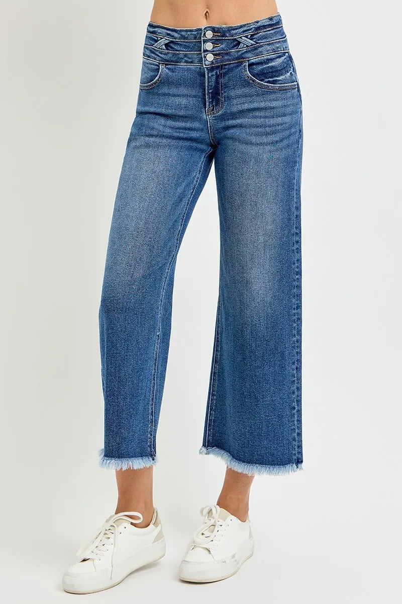 High Rise Crop Wide Leg Jeans